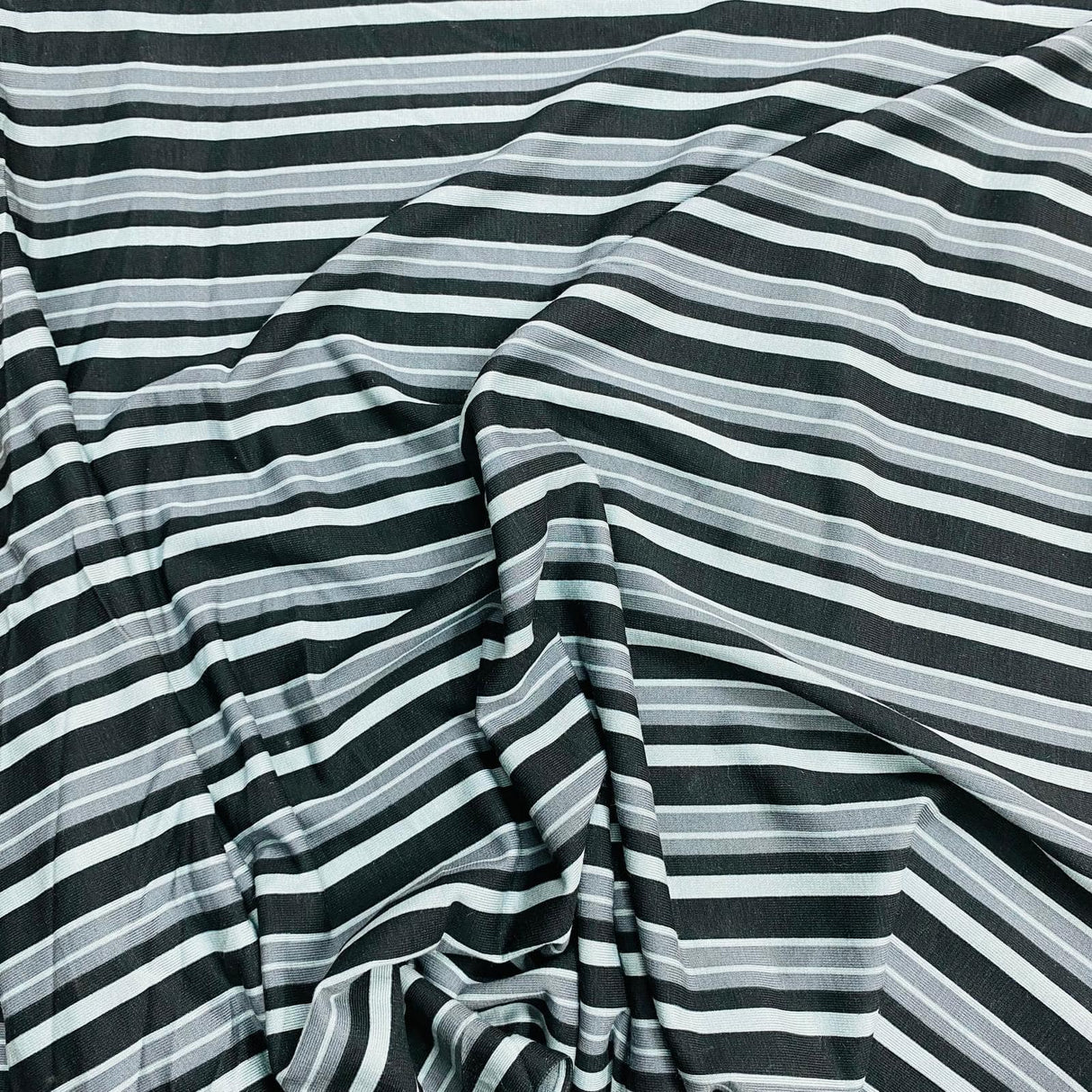 Pound A Metre 3 Metres 3 Metre Luxurious Soft Viscose Jersey - 60"- (Black & Grey)