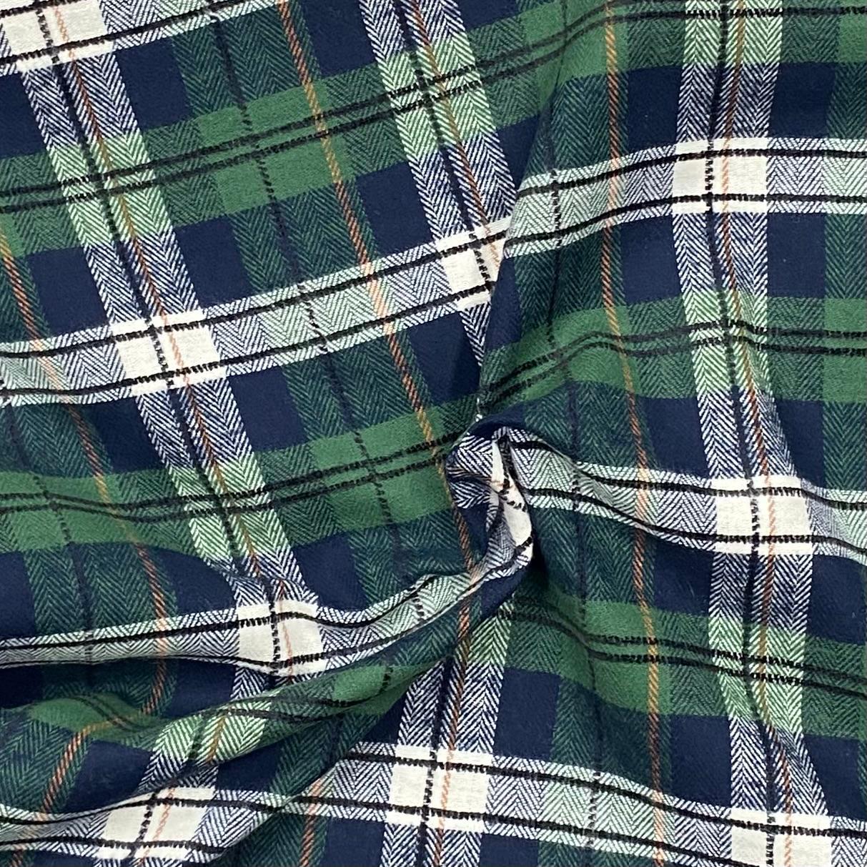 Pound A Metre 3 Metre Premium Poly Wool Fabric - 55"- (Green, Blue & White)