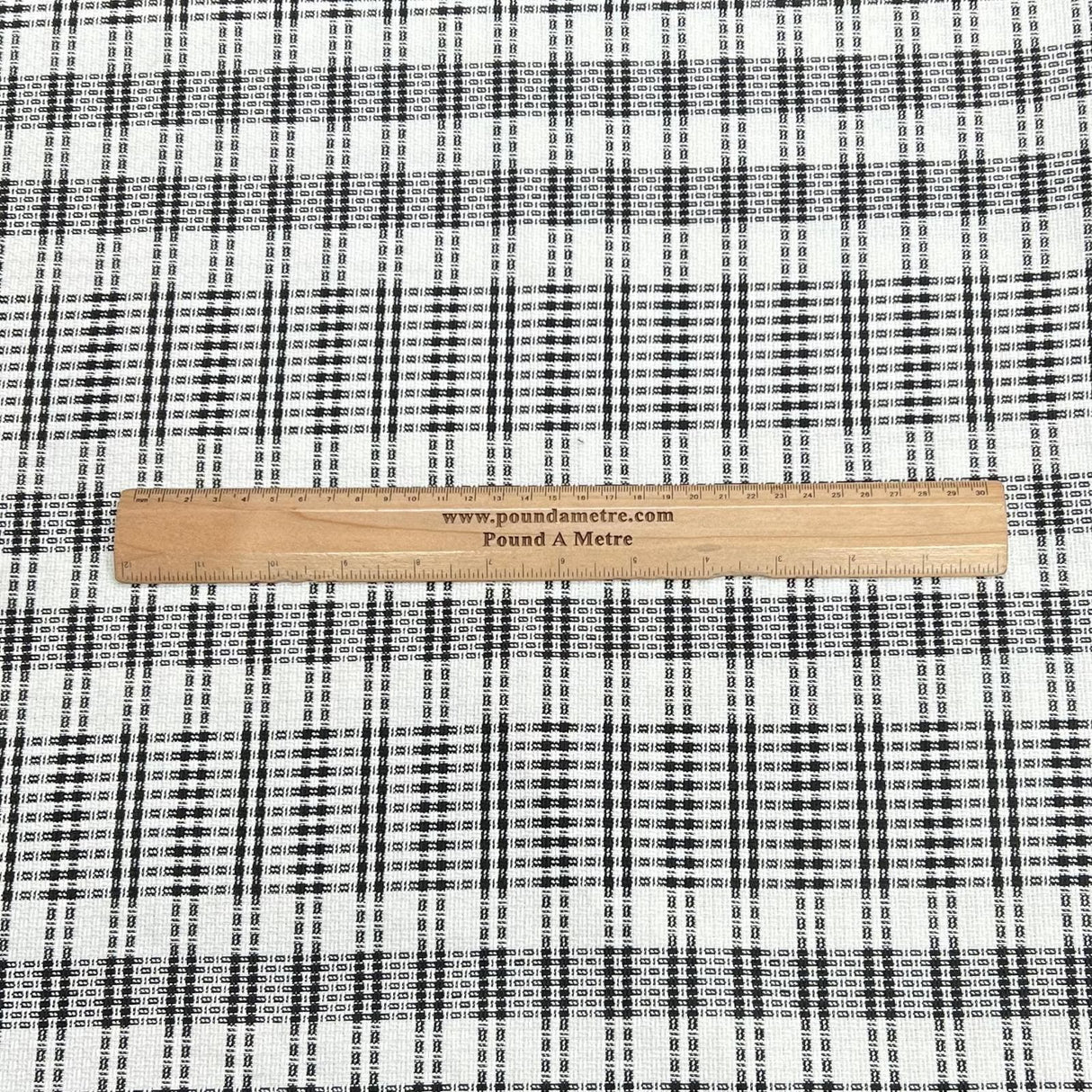 Pound A Metre 3 Metre Premium Poly Wool Fabric - 55"- (White & Black)