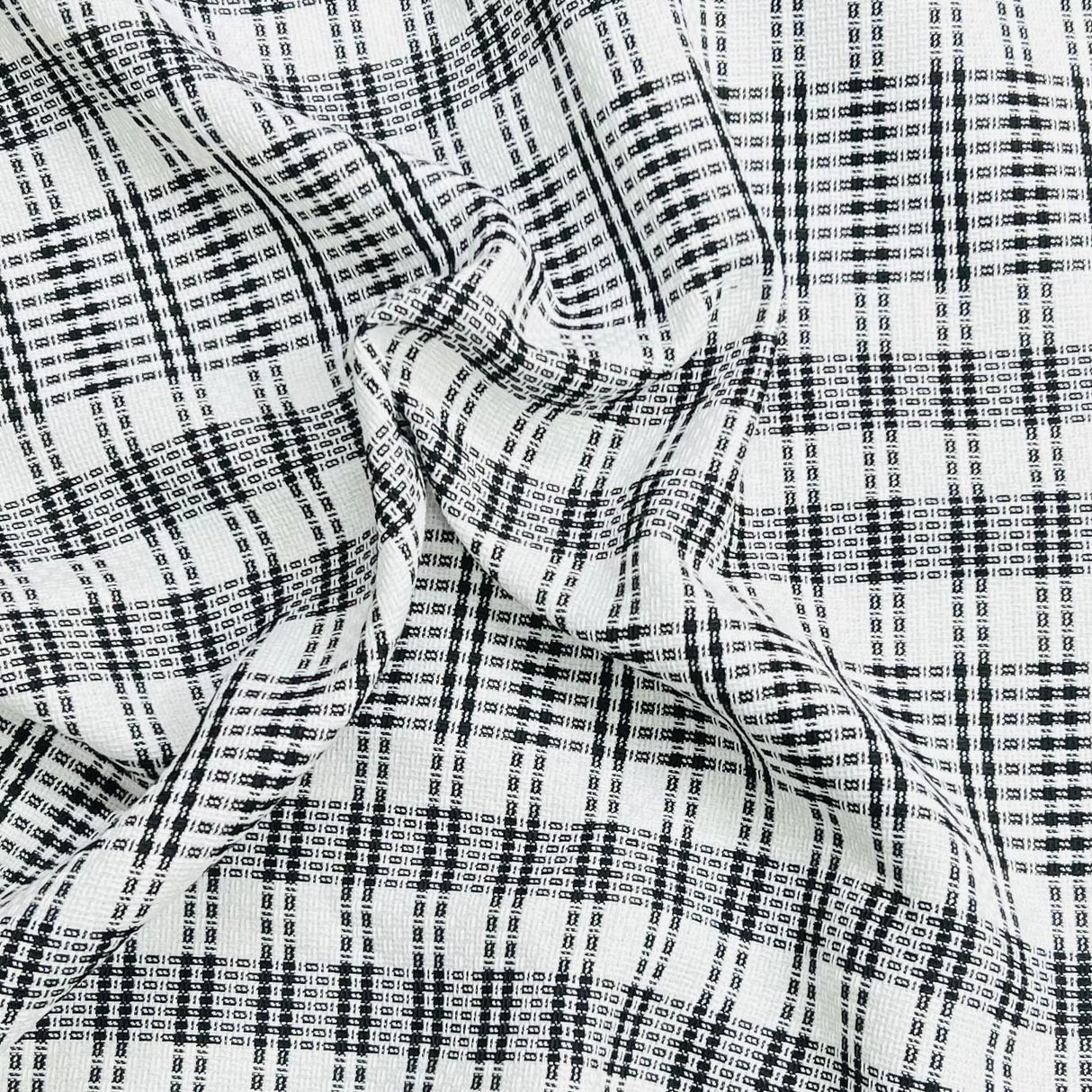 Pound A Metre 3 Metre Premium Poly Wool Fabric - 55"- (White & Black)