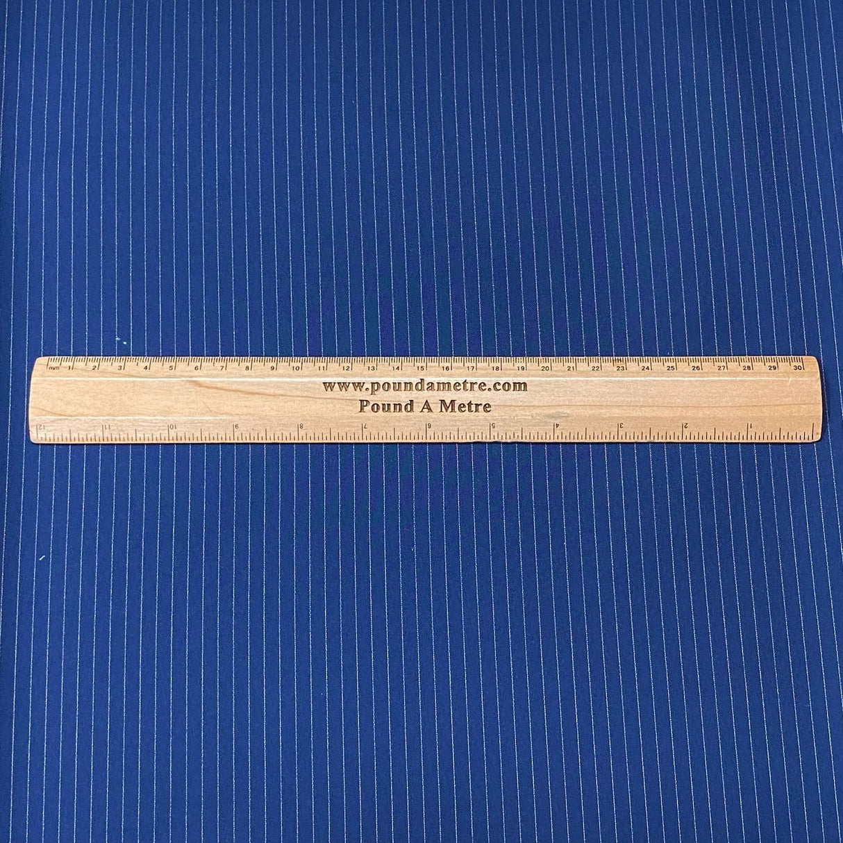 Pound A Metre 3 Metres 3 Metre Premium Stripe Suiting 55" (Navy Stripe) (WOWZA)