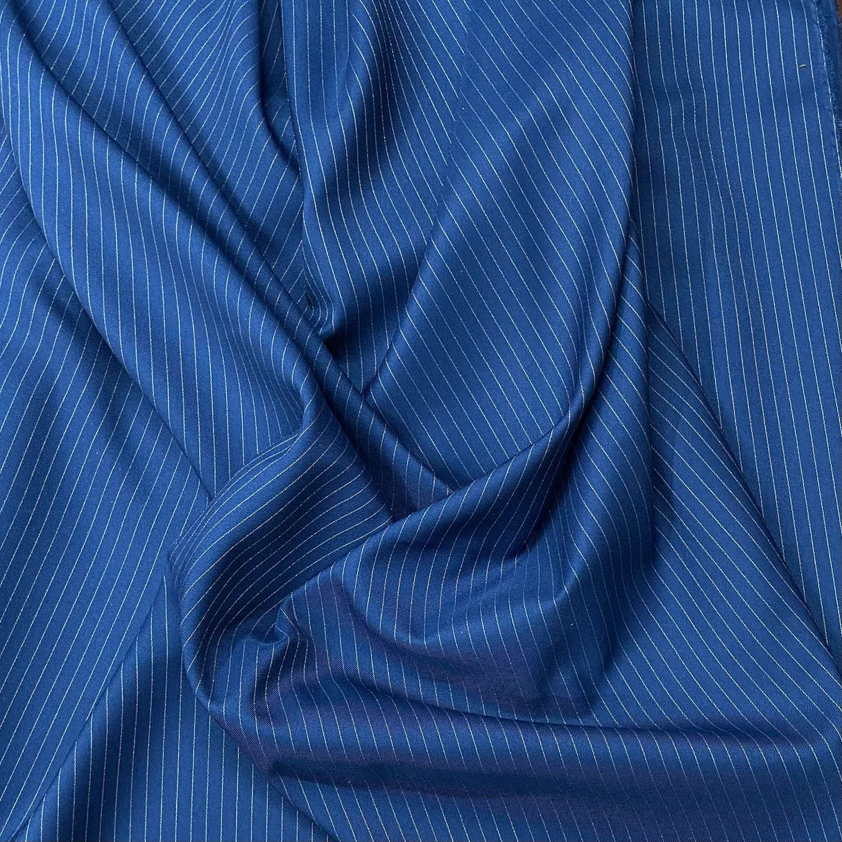 Pound A Metre 3 Metres 3 Metre Premium Stripe Suiting 55" (Navy Stripe) (WOWZA)