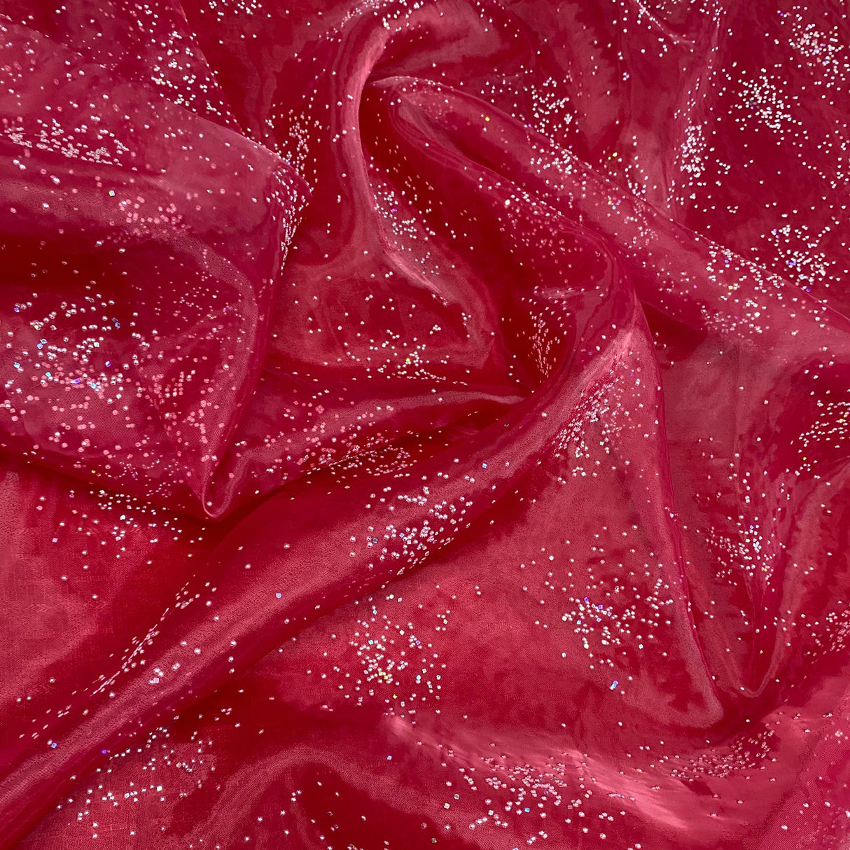 Pound A Metre 3 Metre 3 Metre Soft Diamante Organza -55" Wide (Maroon)