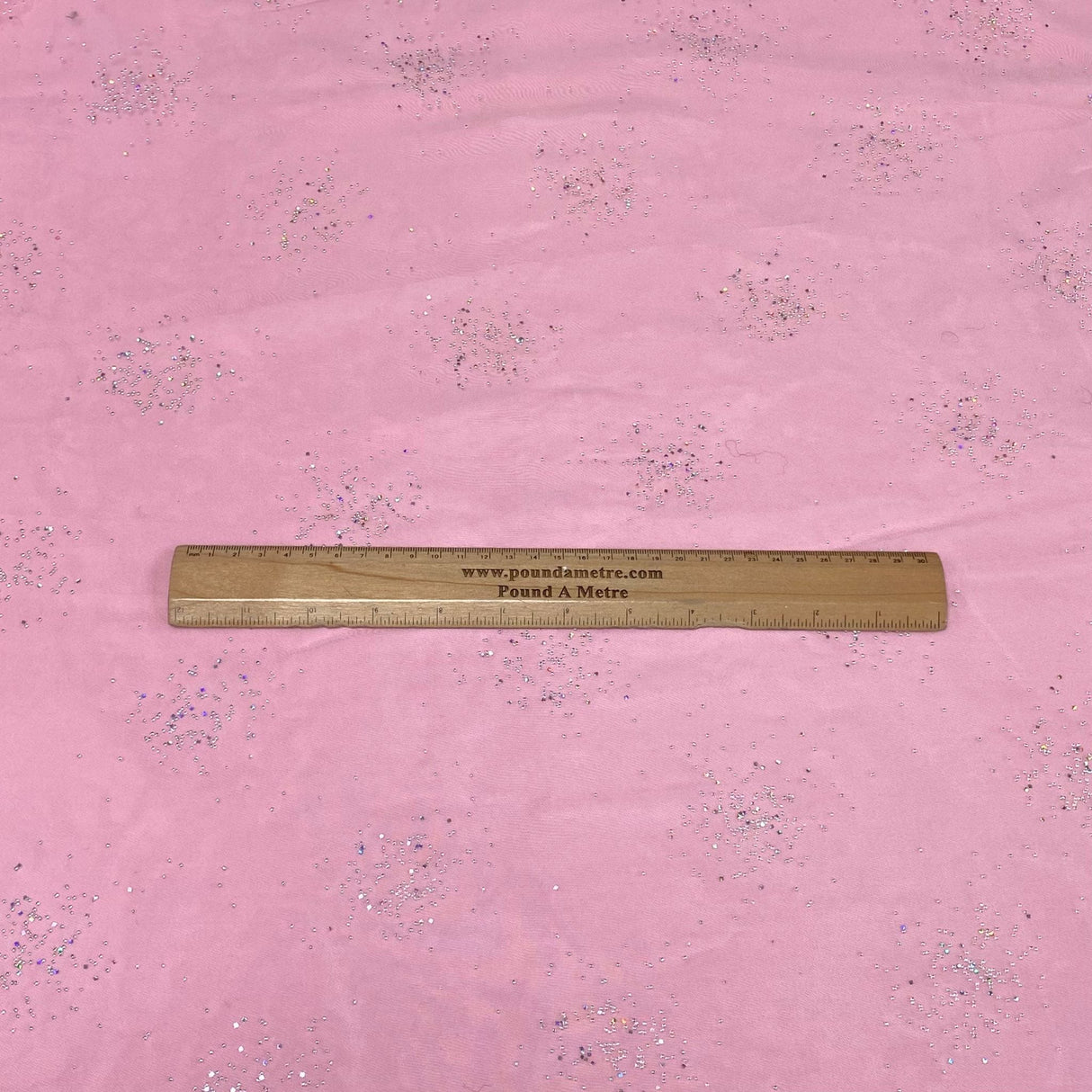 Pound A Metre 3 Metre 3 Metre Soft Diamante Organza -55" Wide (Pink)