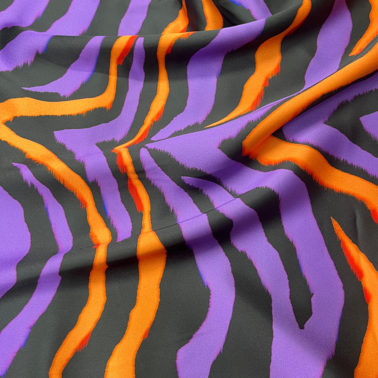 Pound A Metre 3 Metre Solara Crepe Fabric – 55" Wide (Purple & Orange)