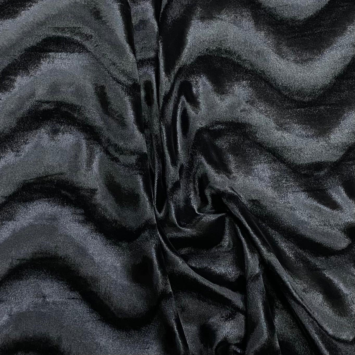 Pound A Metre 3 Metre Winter Wave-Effect Velvet - 55'' Wide (Black)