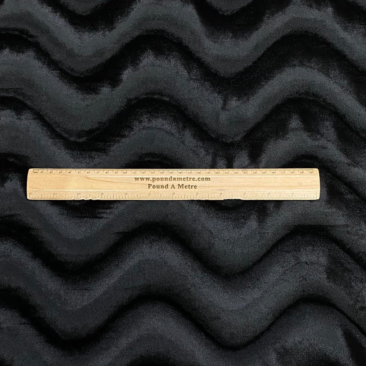 Pound A Metre 3 Metre Winter Wave-Effect Velvet - 55'' Wide (Black)