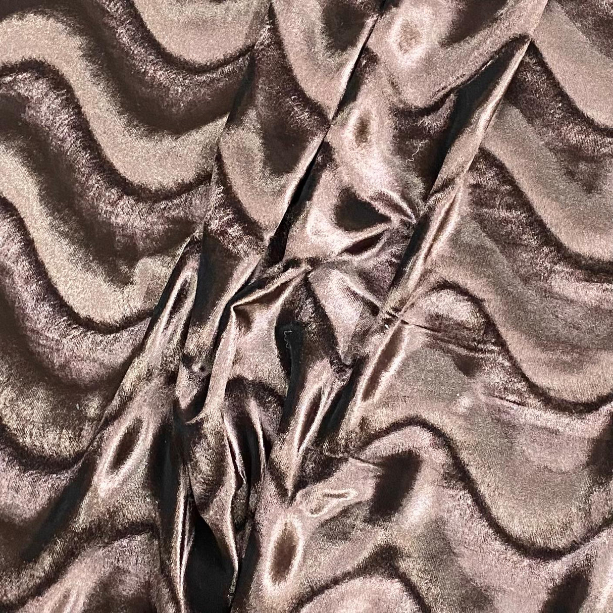 Pound A Metre 3 Metre Winter Wave-Effect Velvet - 55'' Wide (Brown)