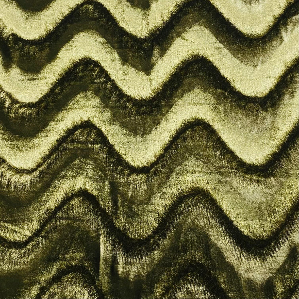 Pound A Metre 3 Metre Winter Wave-Effect Velvet - 55'' Wide (Khaki)