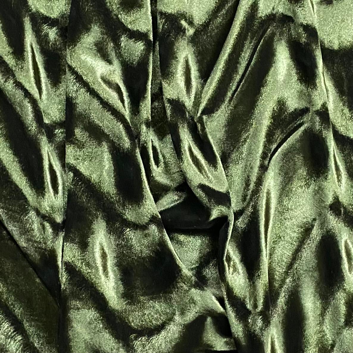 Pound A Metre 3 Metre Winter Wave-Effect Velvet - 55'' Wide (Olive)