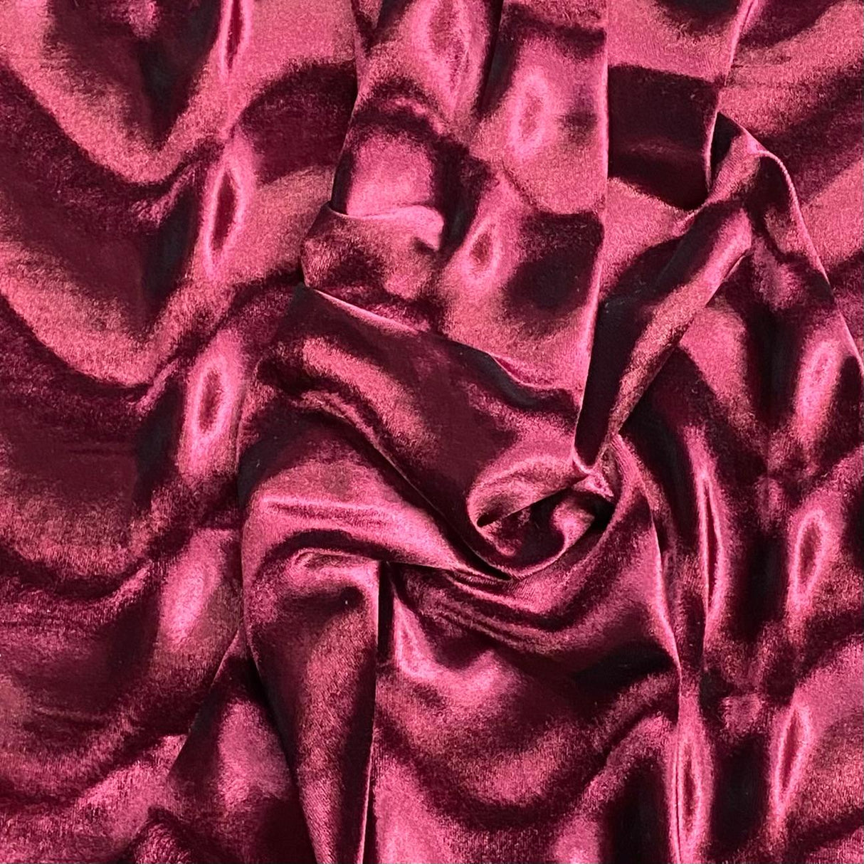 Pound A Metre 3 Metre Winter Wave-Effect Velvet - 55'' Wide (Wine)