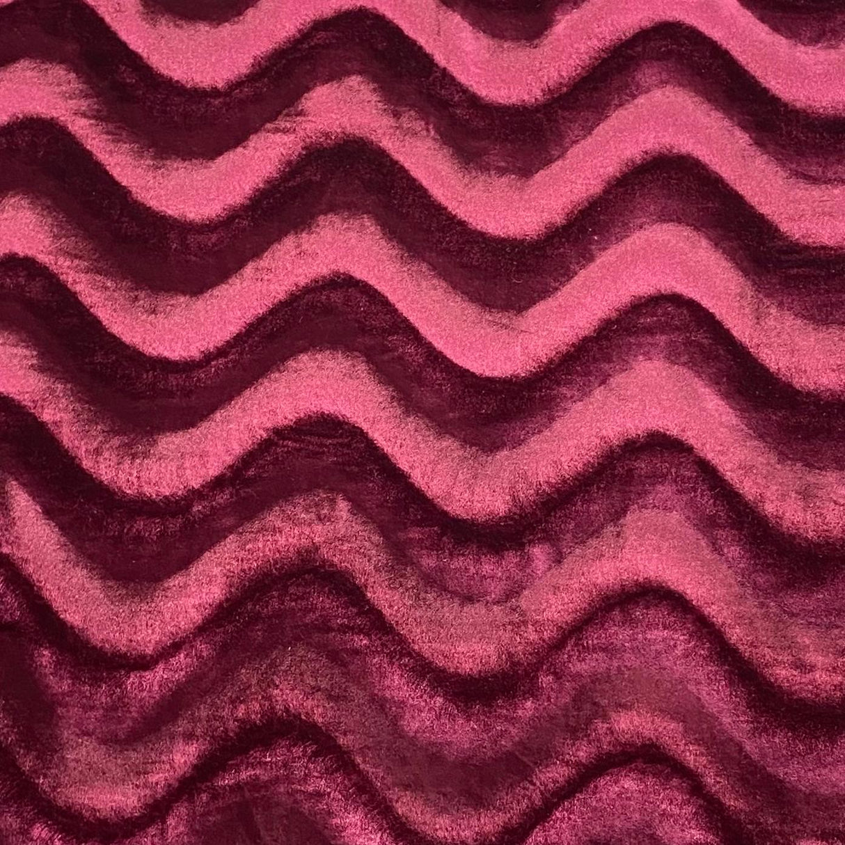 Pound A Metre 3 Metre Winter Wave-Effect Velvet - 55'' Wide (Wine)