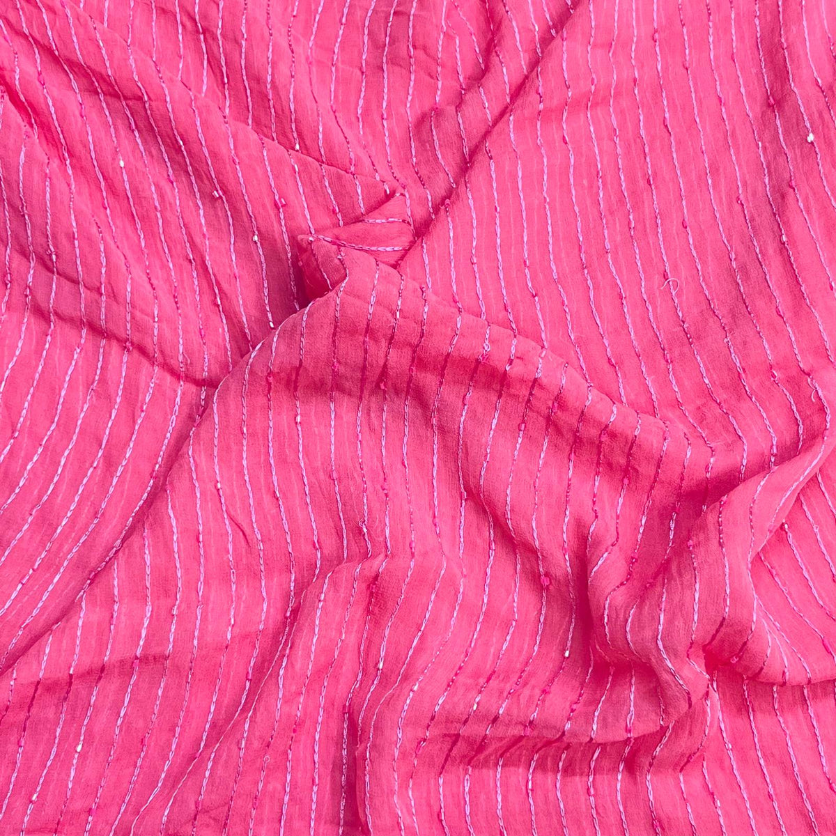 Pound A Metre 3 Metres Beautiful Beaded Chiffon – 45" Wide (Pink)