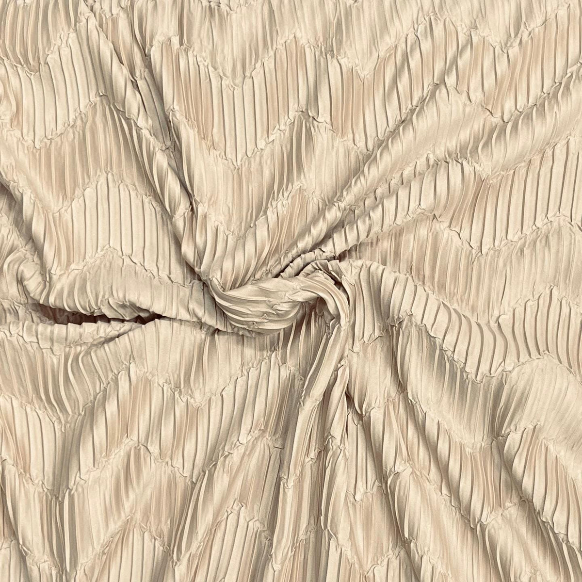 Pound A Metre 3 Metres Beautiful Crinkle Zigzag Jersey Fabric – 55" Wide (Beige)