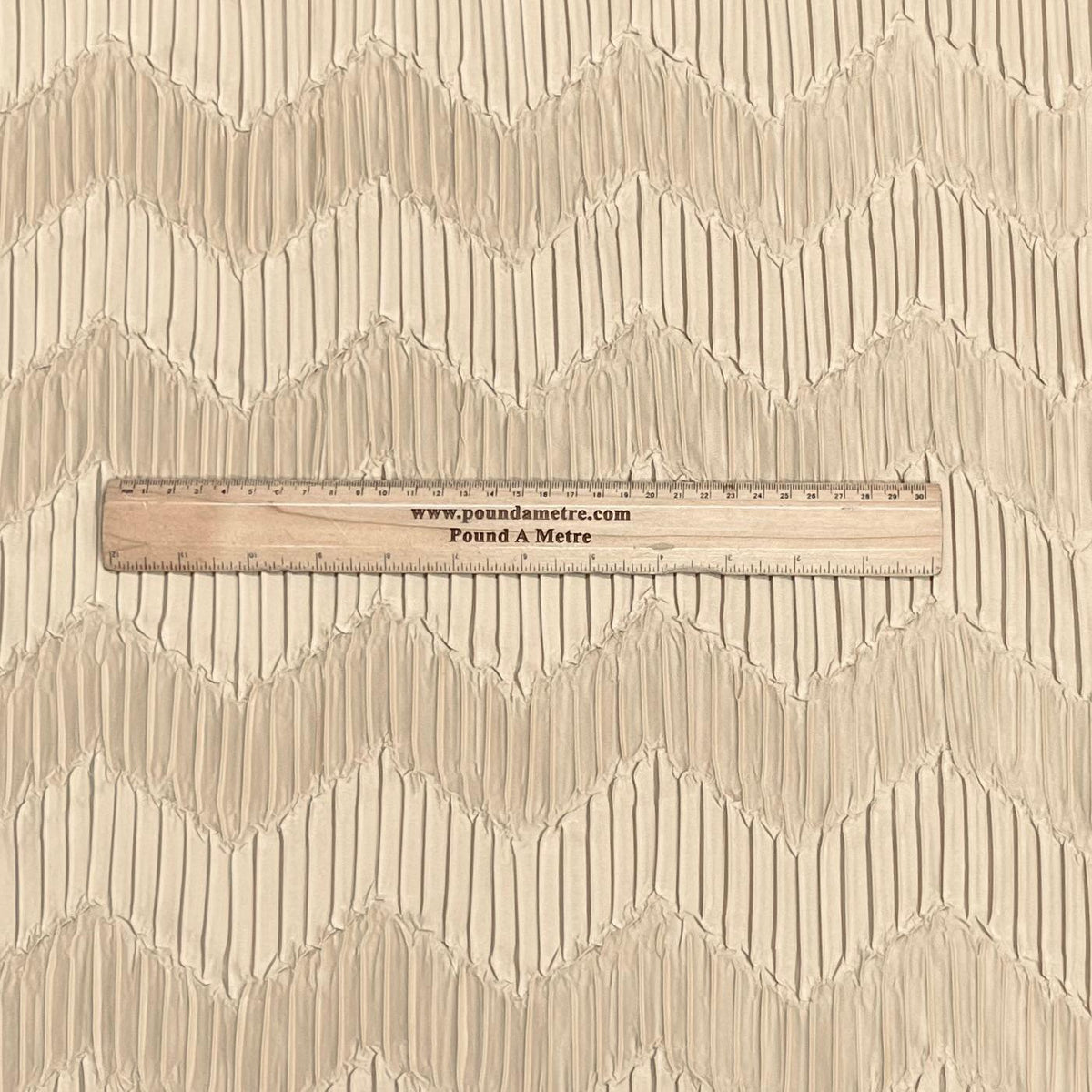 Pound A Metre 3 Metres Beautiful Crinkle Zigzag Jersey Fabric – 55" Wide (Beige)