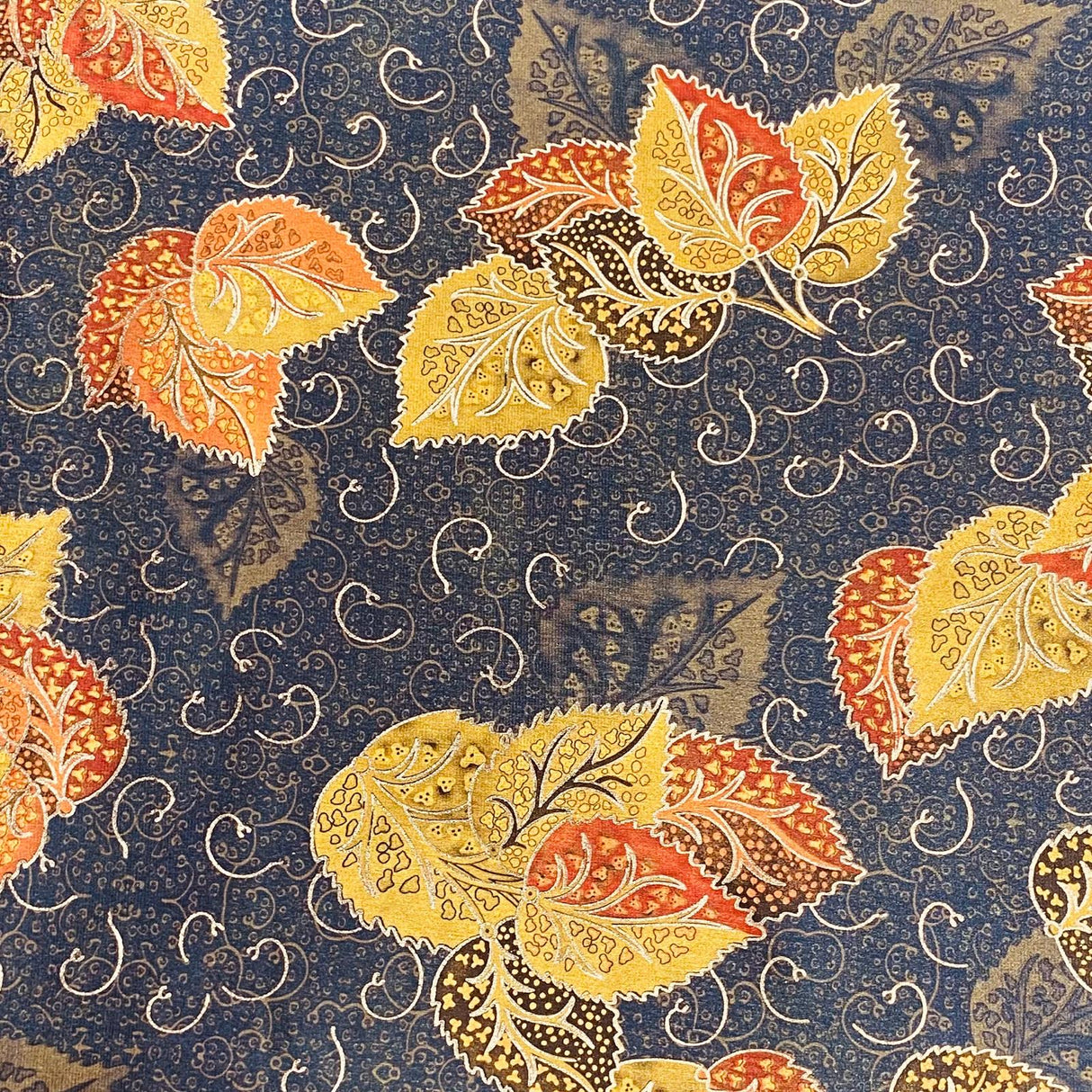 Pound A Metre 3 Metres Beautiful Printed Gold Foil Velvet- 55" Wide (Leaf)