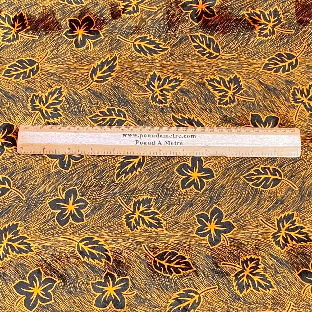 Pound A Metre 3 Metres Beautiful Printed Gold Foil Velvet- 55" Wide (Orange) (EOL)