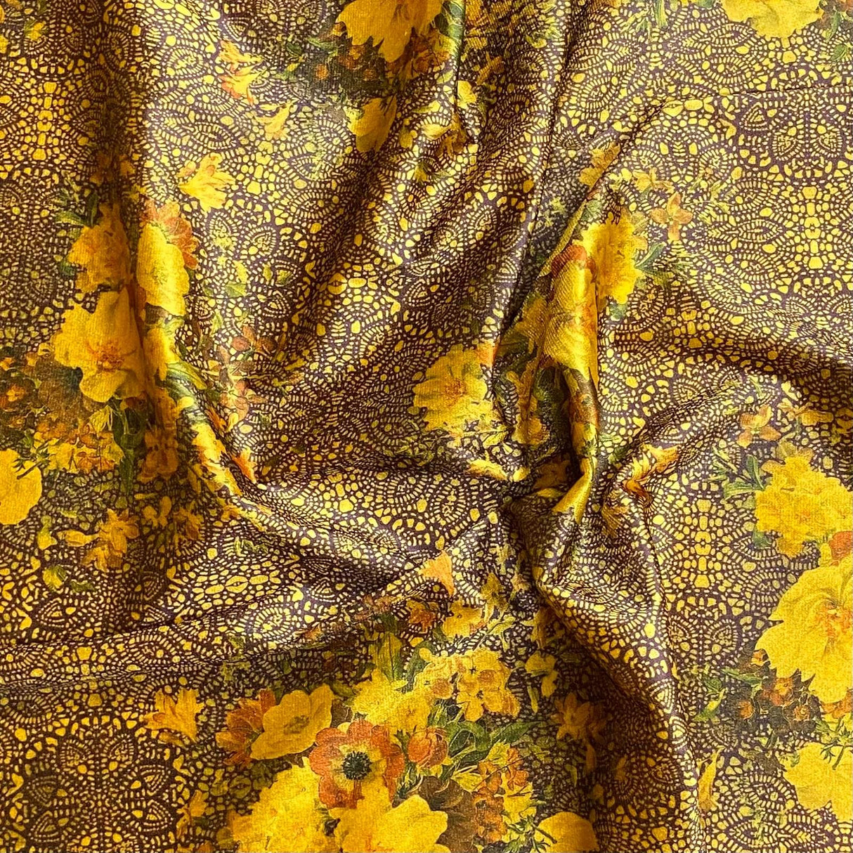 Pound A Metre 3 Metres Beautiful Printed Velvet- 55" Wide (Bronze)