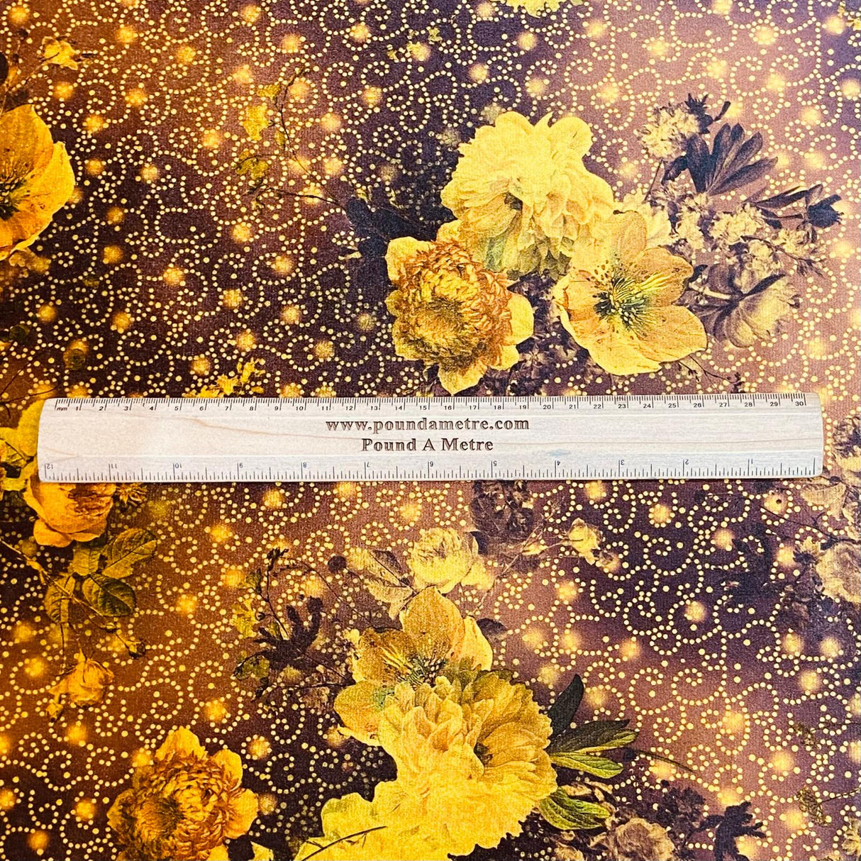 Pound A Metre 3 Metres Beautiful Printed Velvet- 55" Wide (Brown)