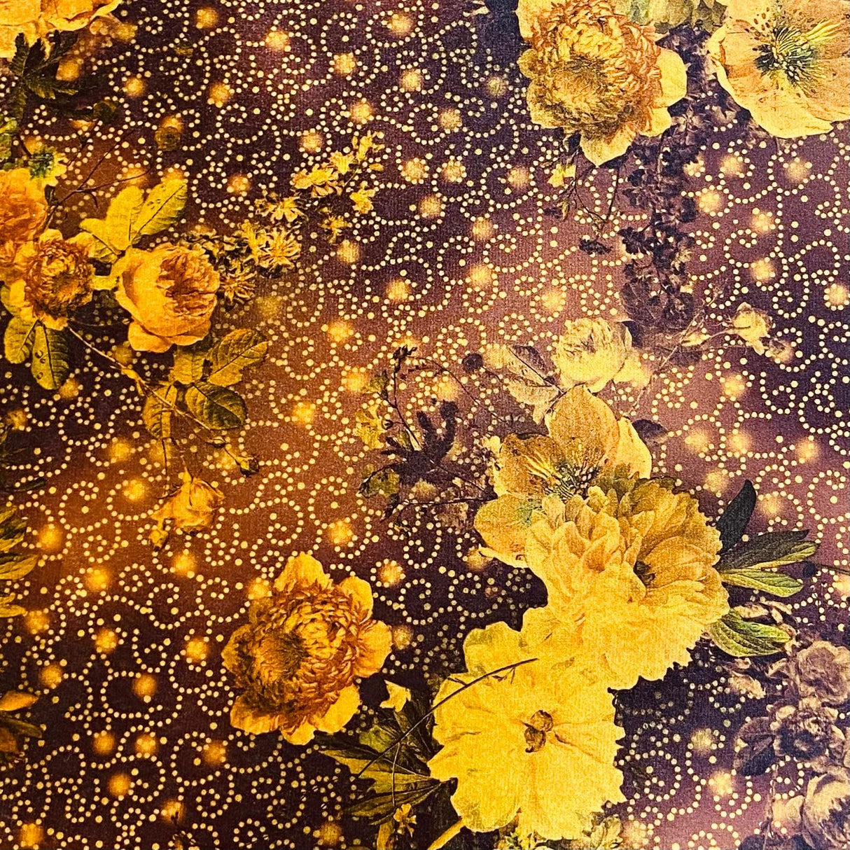 Pound A Metre 3 Metres Beautiful Printed Velvet- 55" Wide (Brown)