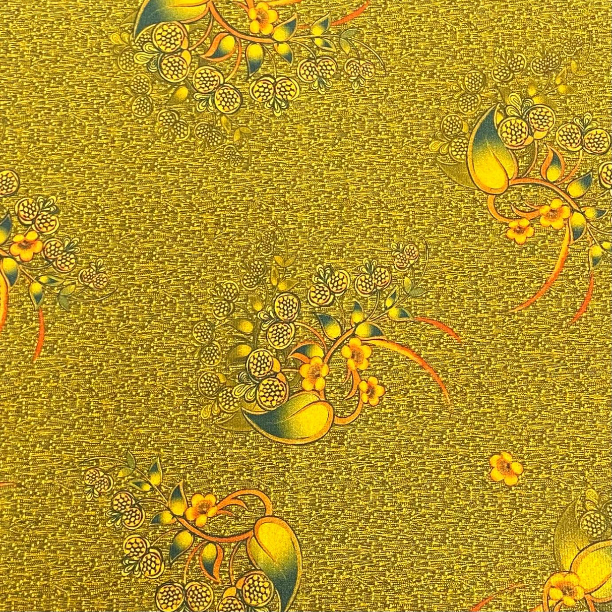 Pound A Metre 3 Metres Beautiful Printed Velvet- 55" Wide (Yellow)