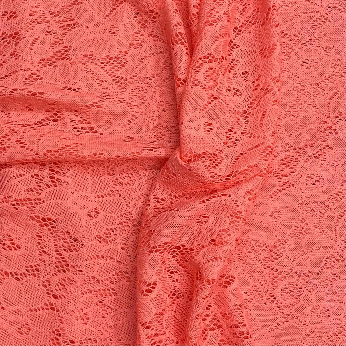 Pound A Metre 3 Metres 3 Metres Beautiful Rachelle Lace Fabric- 55" Wide (Coral)