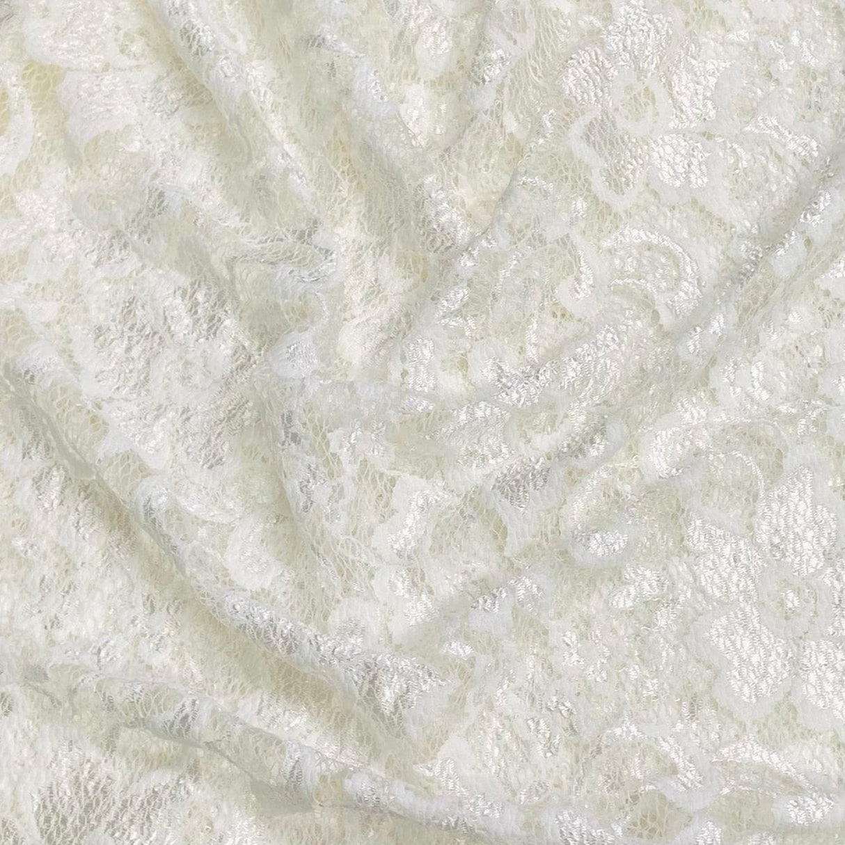 Pound A Metre 3 Metres Beautiful Rachelle Lace Fabric- 55" Wide (Ivory)