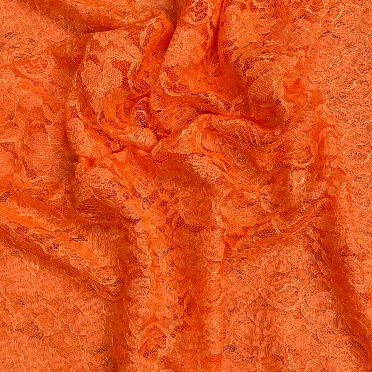 Pound A Metre 3 Metres 3 Metres Beautiful Rachelle Lace Fabric- 55" Wide (Orange)