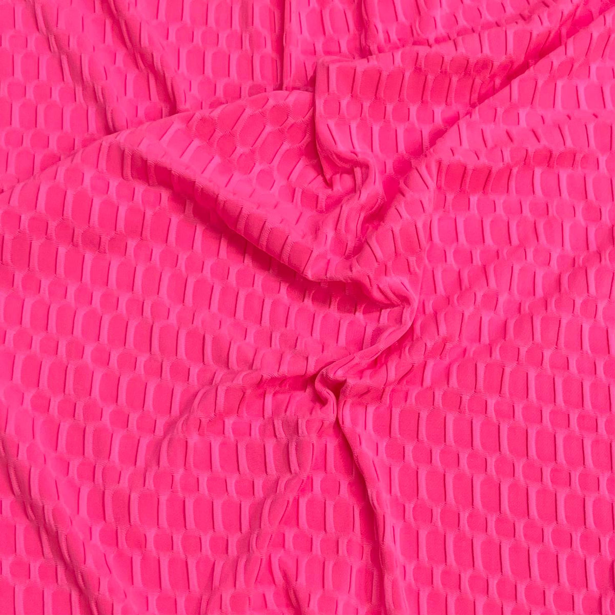 Pound A Metre 3 Metres Beautiful Textured Scuba Jersey- (Nylon Pink)