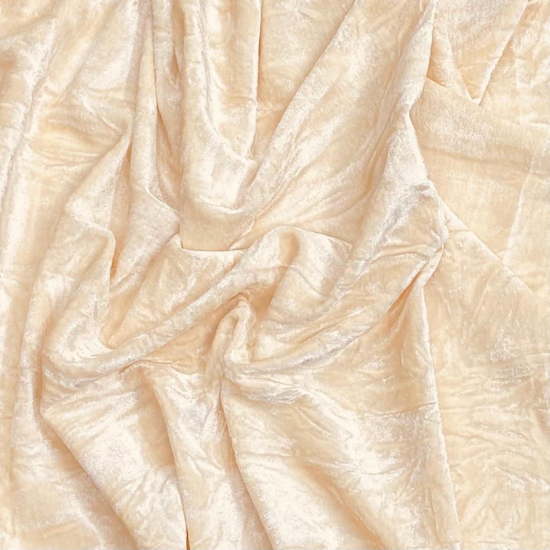 Pound A Metre 3 Metres 3 Metres Crushed Spandex Velvet 55" Wide (Cream)