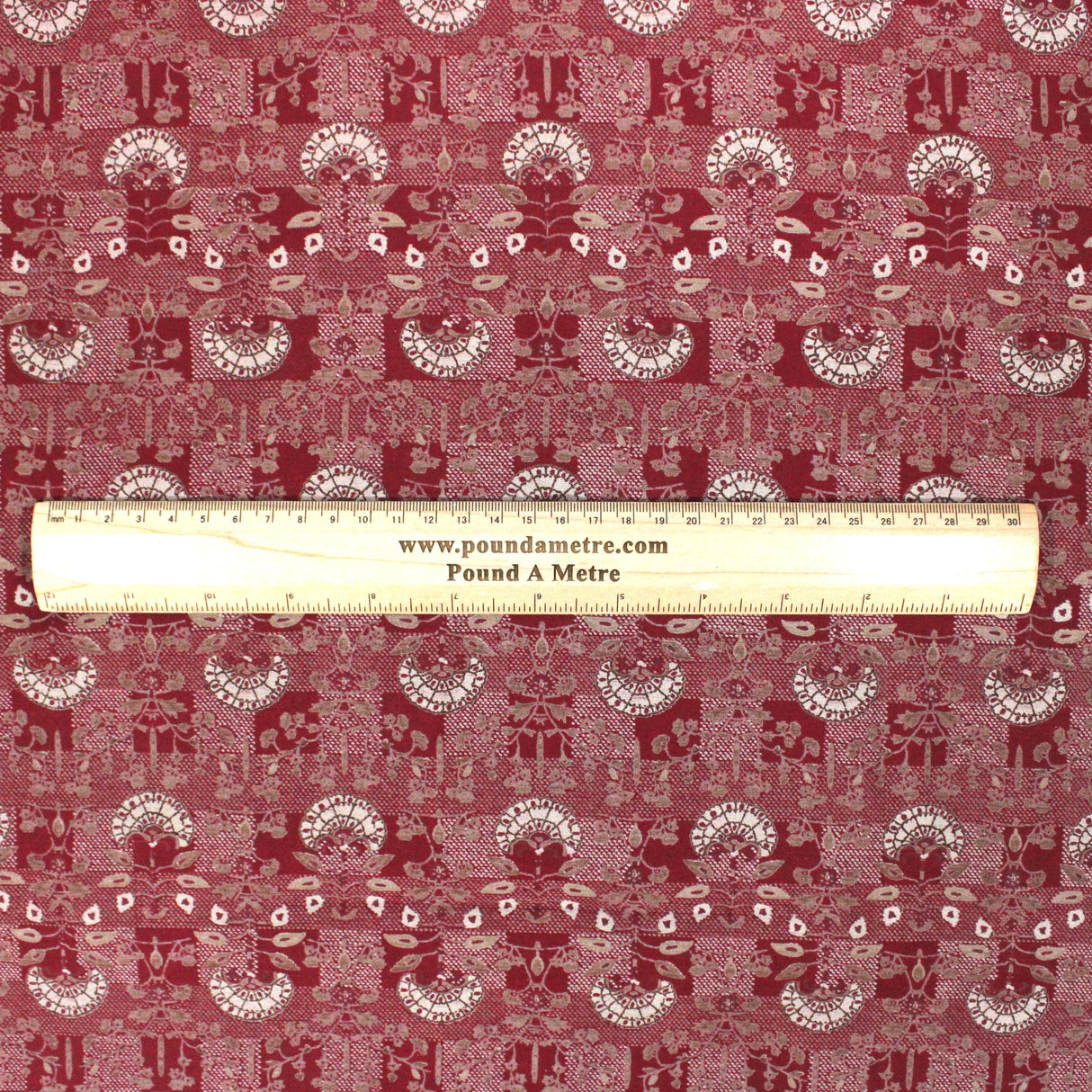 Pound A Metre 3 Metres Digital Print Roman Silk- 45" Wide (Red Baroque)