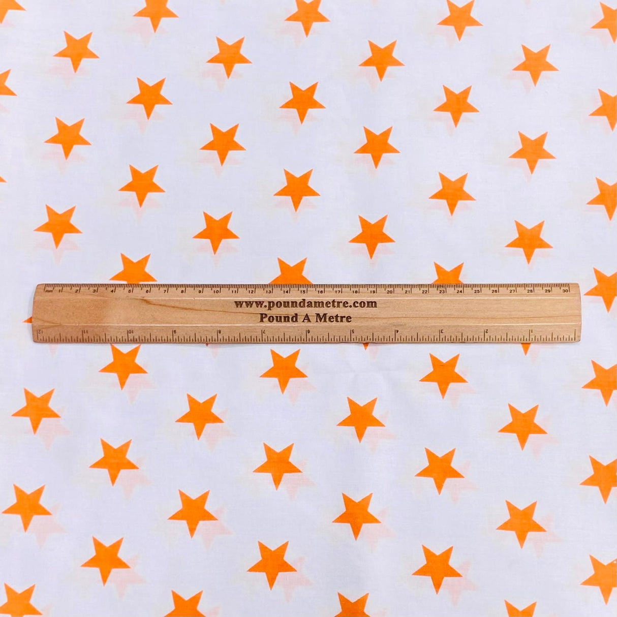 Pound A Metre 3 Metre 3 Metres Dressmaking Poly-Cotton - 45" wide (Orange Star)