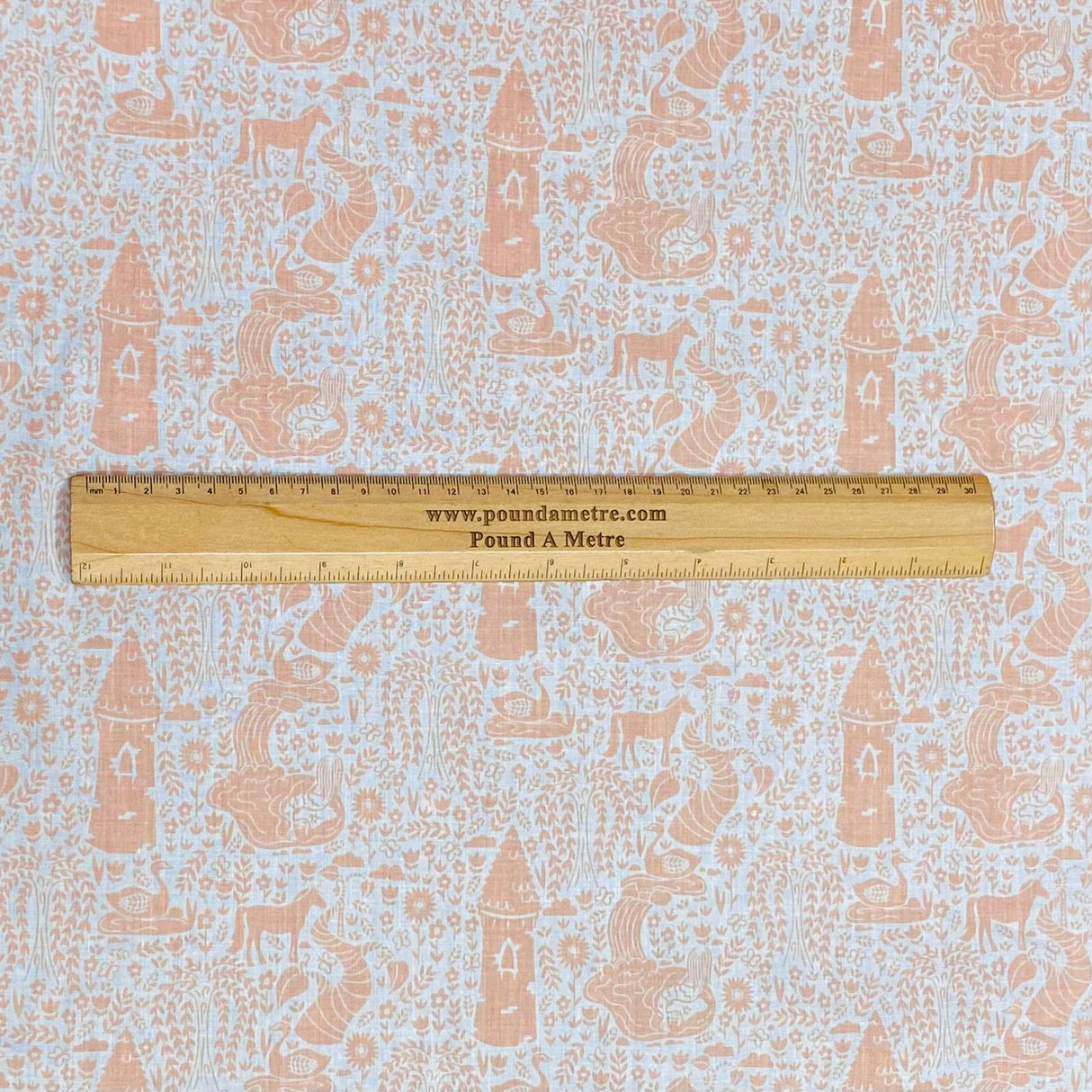 Pound A Metre 3 Metre 3 Metres Dressmaking Poly-Cotton - 45" wide (Pink & White)