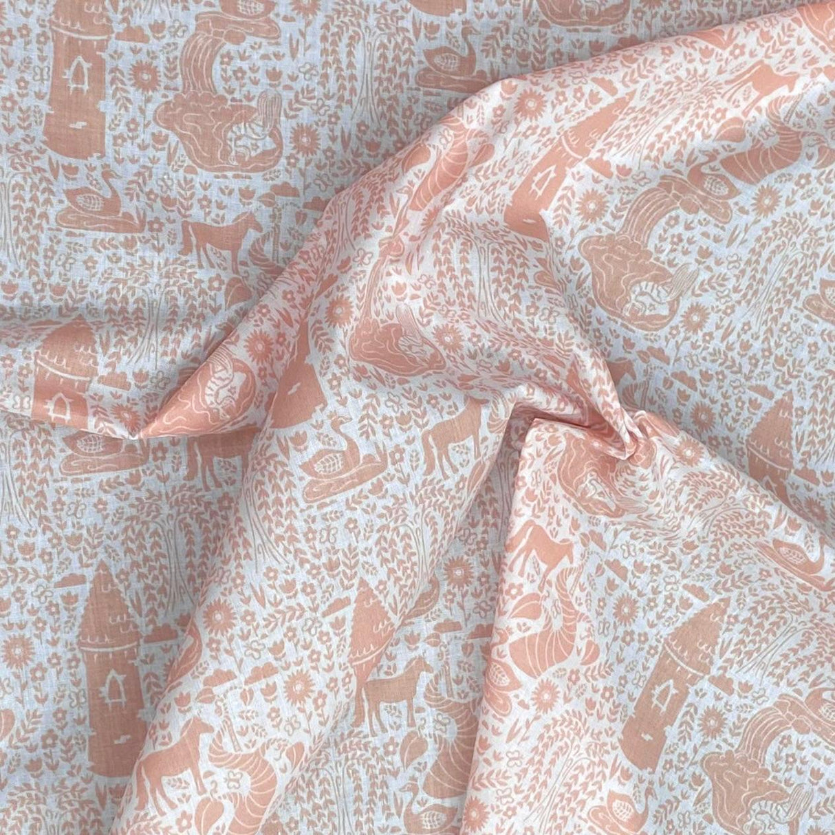 Pound A Metre 3 Metre 3 Metres Dressmaking Poly-Cotton - 45" wide (Pink & White)