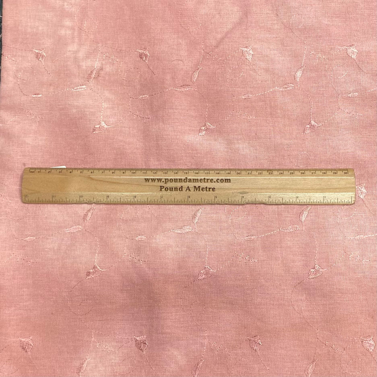 Pound A Metre 3 Metres Embroidery Linen Look Fabric - 55" Wide - (Peachy Pink)