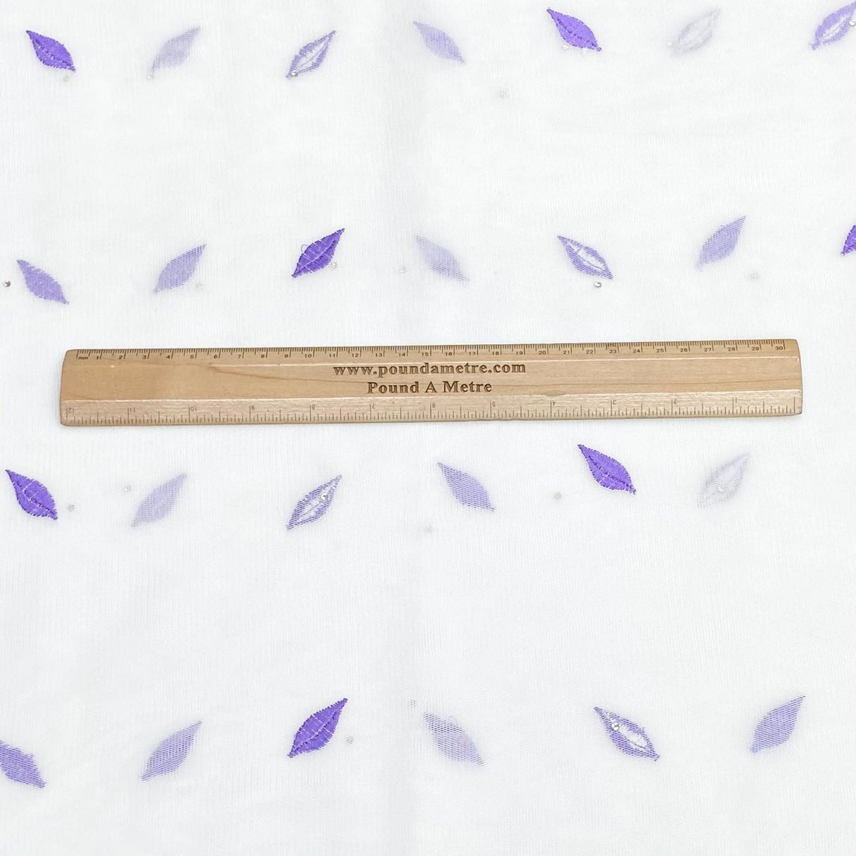 Pound A Metre 3 Metres Embroidery Stretch Mesh Fabric 45" Wide (Purple & White)