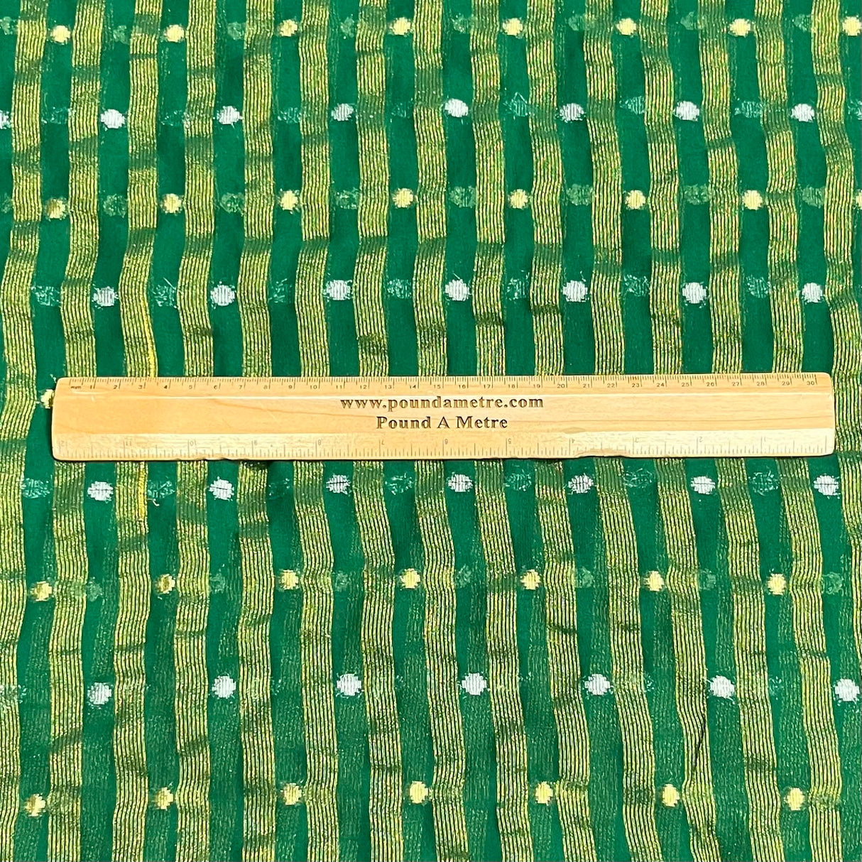 Pound A Metre 3 Metres Gold Foil Tissue Fabric – 45" Wide (Green & Gold)