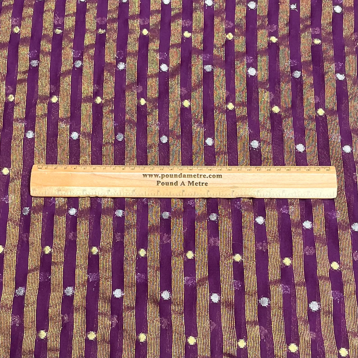 Pound A Metre 3 Metres Gold Foil Tissue Fabric – 45" Wide (Purple & Gold)