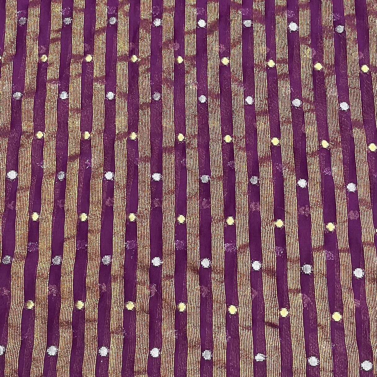 Pound A Metre 3 Metres Gold Foil Tissue Fabric – 45" Wide (Purple & Gold)