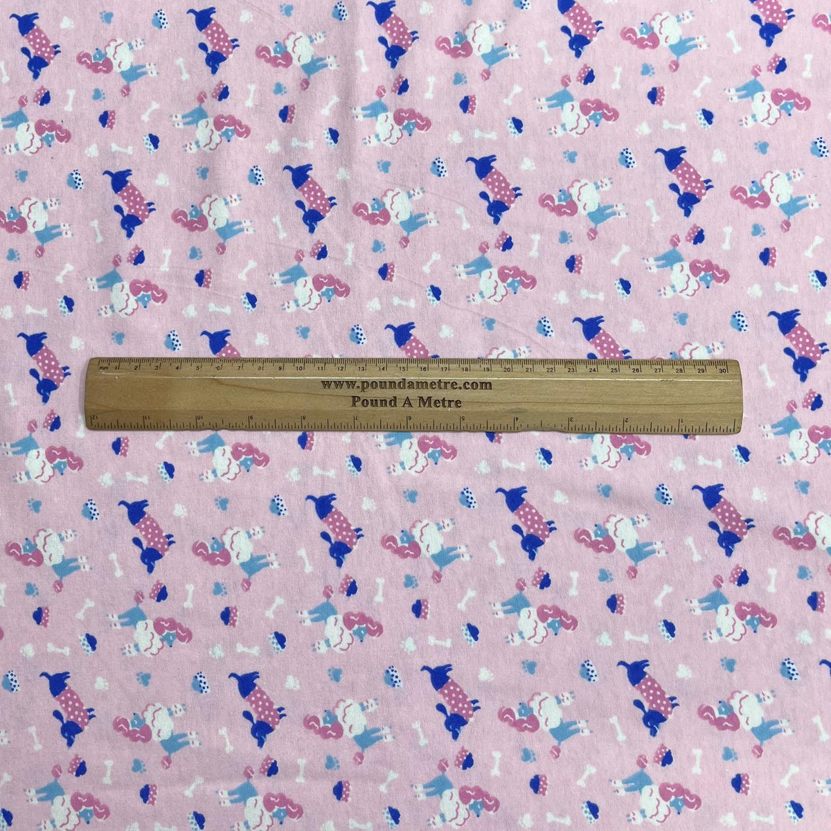 Pound A Metre 3 Metres High Quality Brushed Cotton - 45" Wide (Pink Dogs)