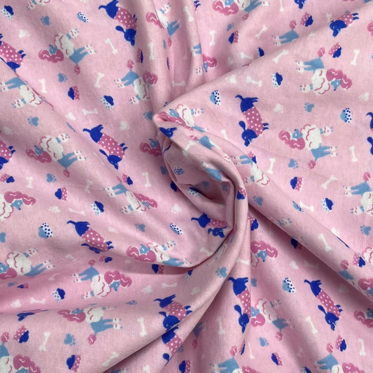 Pound A Metre 3 Metres High Quality Brushed Cotton - 45" Wide (Pink Dogs)
