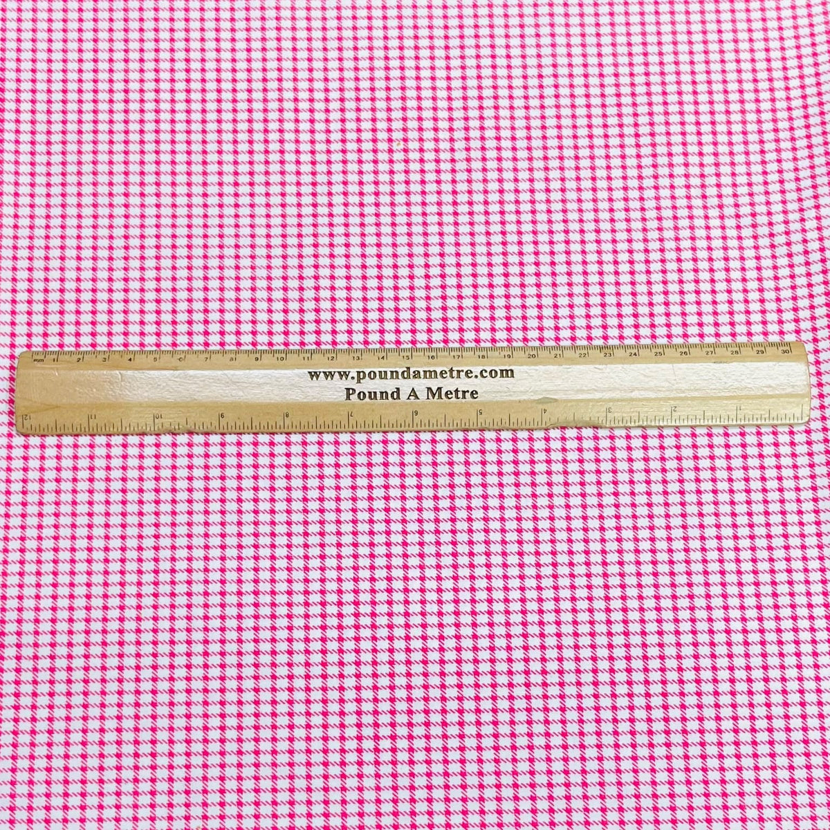 Pound A Metre 3 Metres, Luxurious Cotton Feel Fabric 55” Wide (Pink Check)
