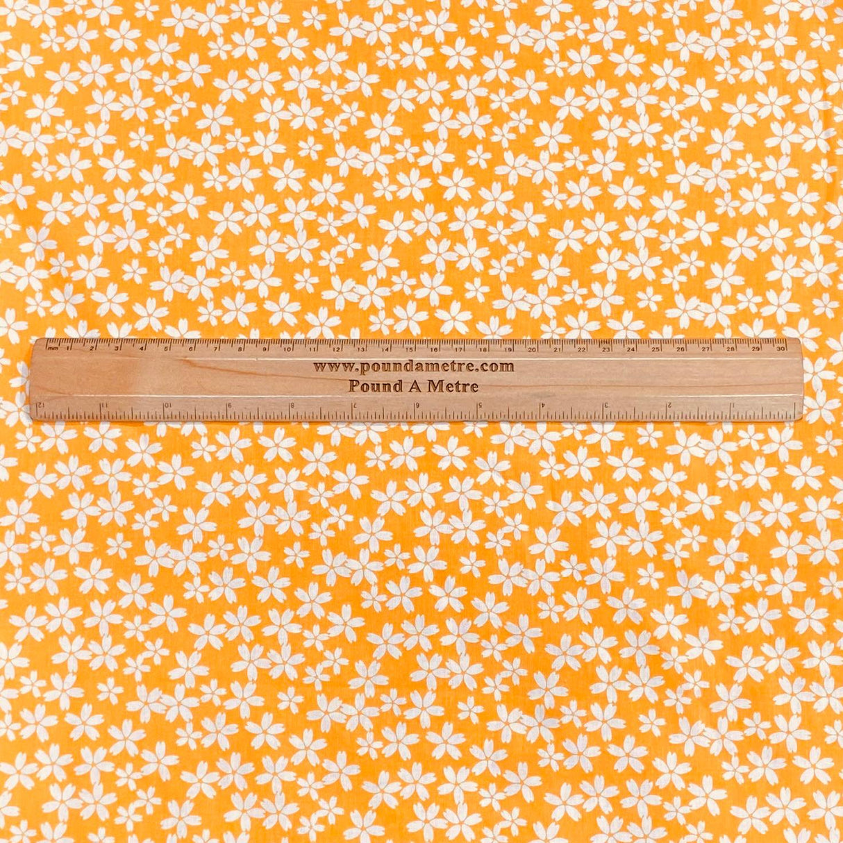 Pound A Metre 3 Metres – Luxurious Cotton Poplin – 63” Wide Fabric (Orange Floral)