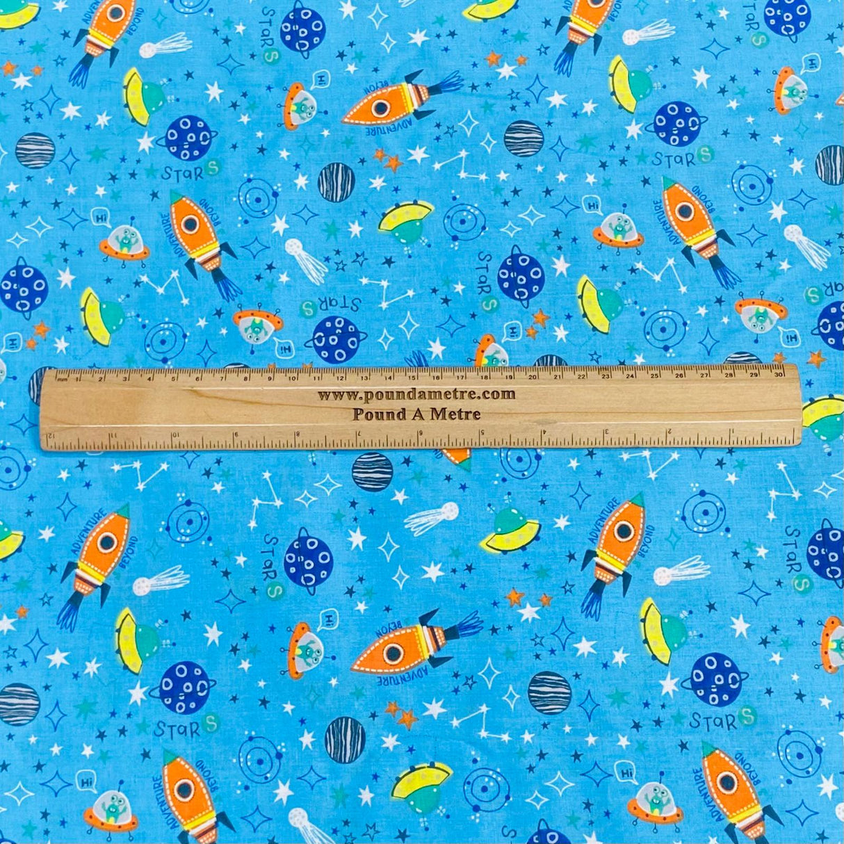 Pound A Metre 3 Metres – Luxurious Cotton Poplin – 63” Wide Fabric (Space)