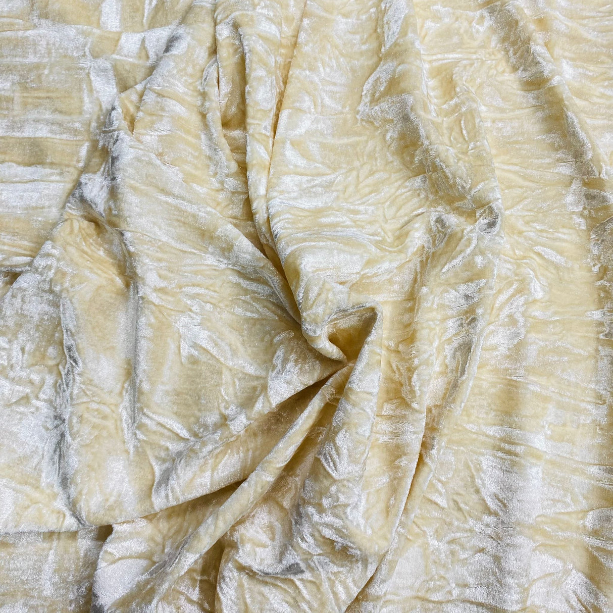 Pound A Metre 3 Metres Luxurious Crushed Spandex Velvet 55" Wide (Cream)