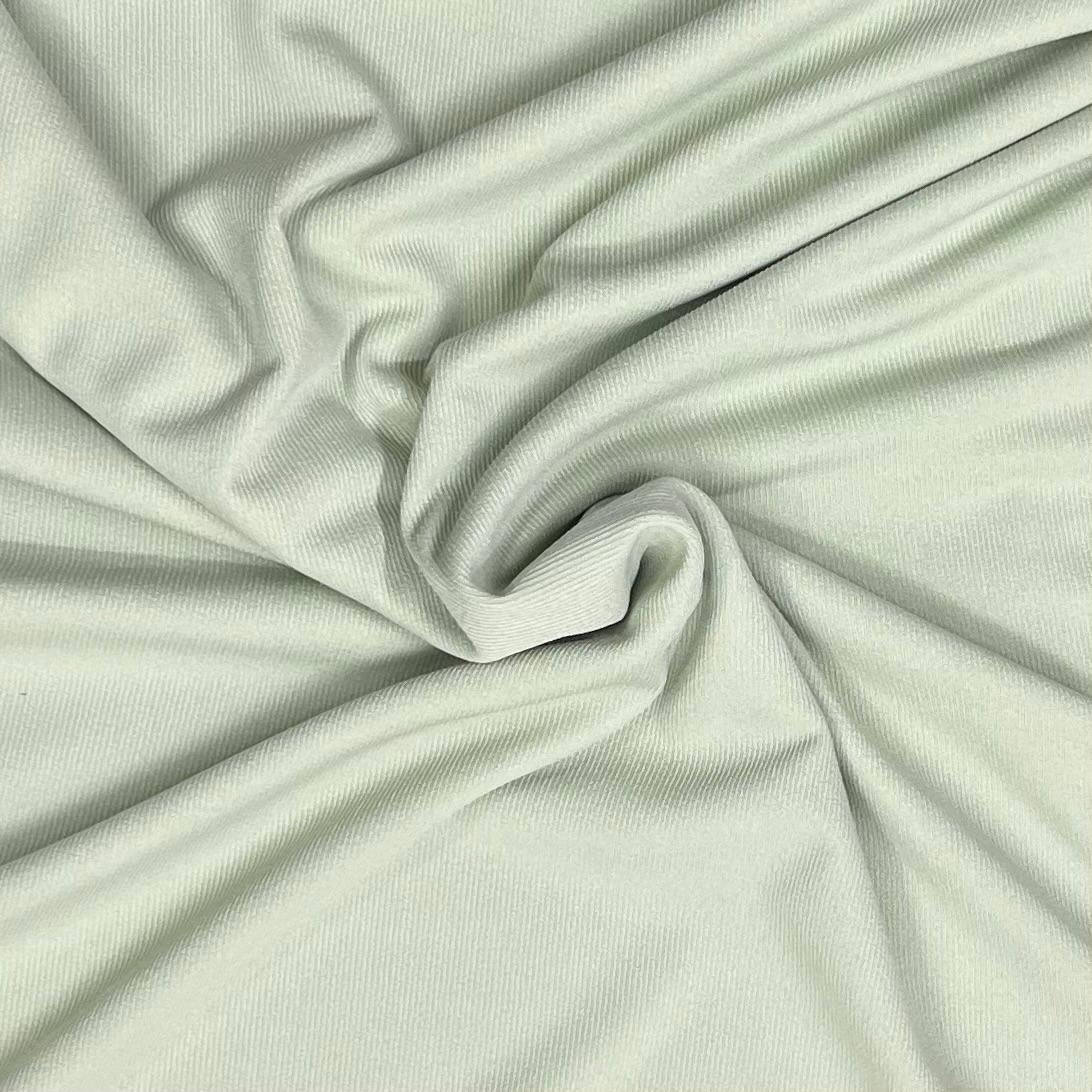 Pound A Metre 3 Metres Luxurious Fine Ribbed Jersey 55” Wide - (Sage) (Multi Buy)