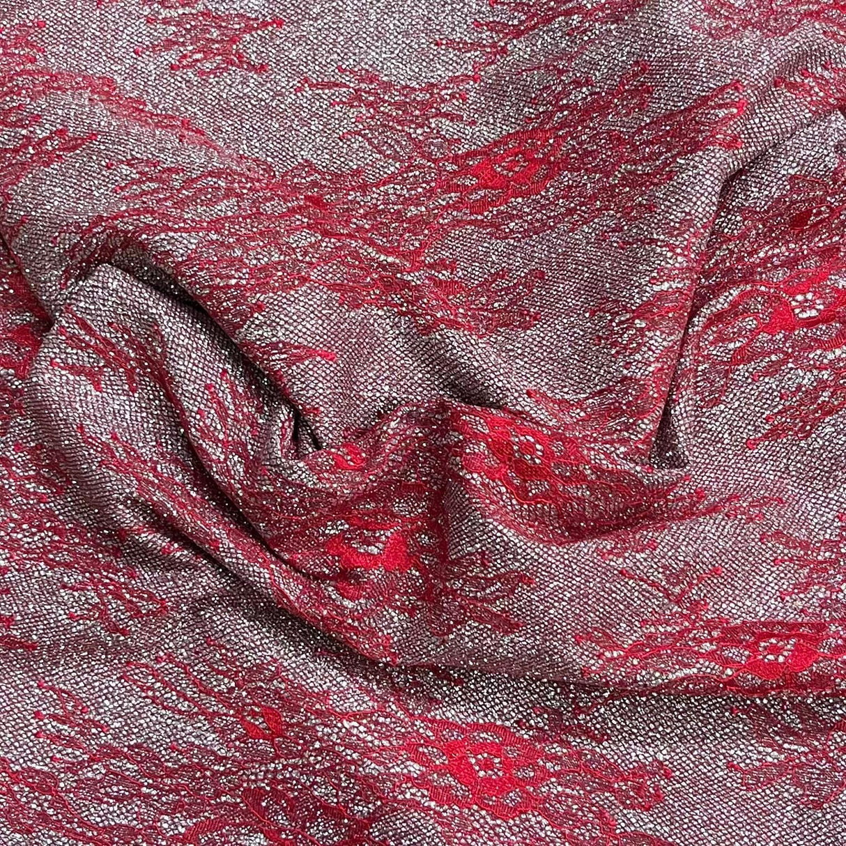 Pound A Metre 3 Metres Luxurious Glitter Lycra Jersey 55" Wide (Flower Glitter)