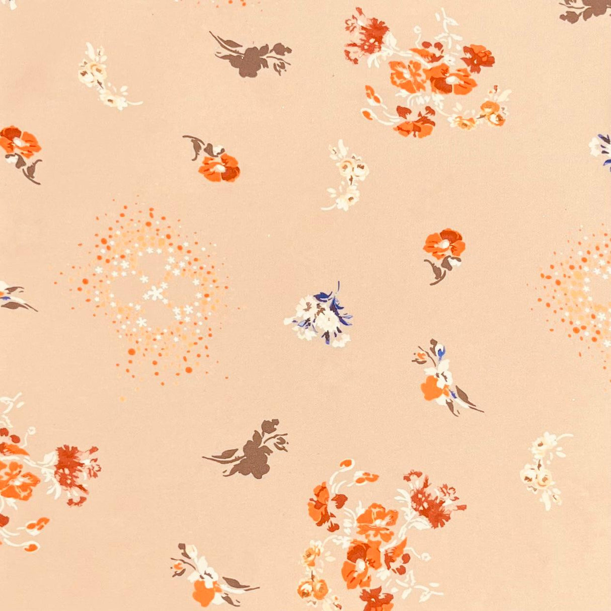 Pound A Metre 3 Metres Luxurious Printed Crepe - 55" Wide (Almond Flower)