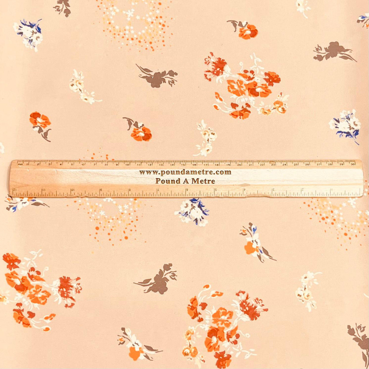 Pound A Metre 3 Metres Luxurious Printed Crepe - 55" Wide (Almond Flower)