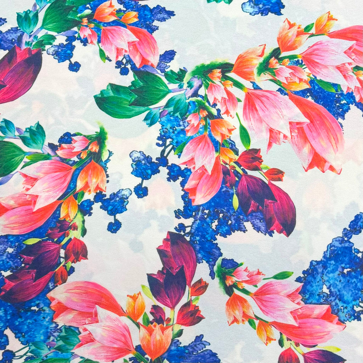 Pound A Metre 3 Metres Luxurious Printed Crepe - 55" Wide (Garden)